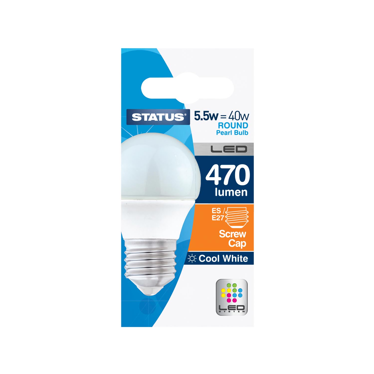 Status LED 5.5w=40w Large Screw Cap Round Light Bulb 