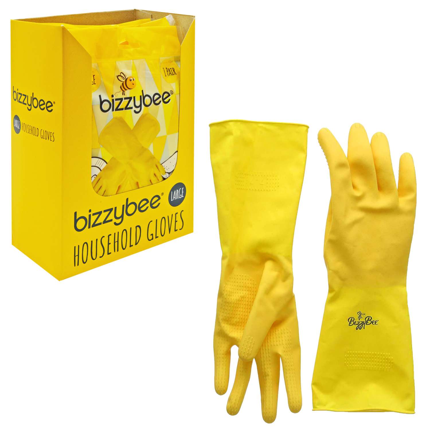 Wholesale BizzyBee Large Household Rubber Gloves Homeware Essentials