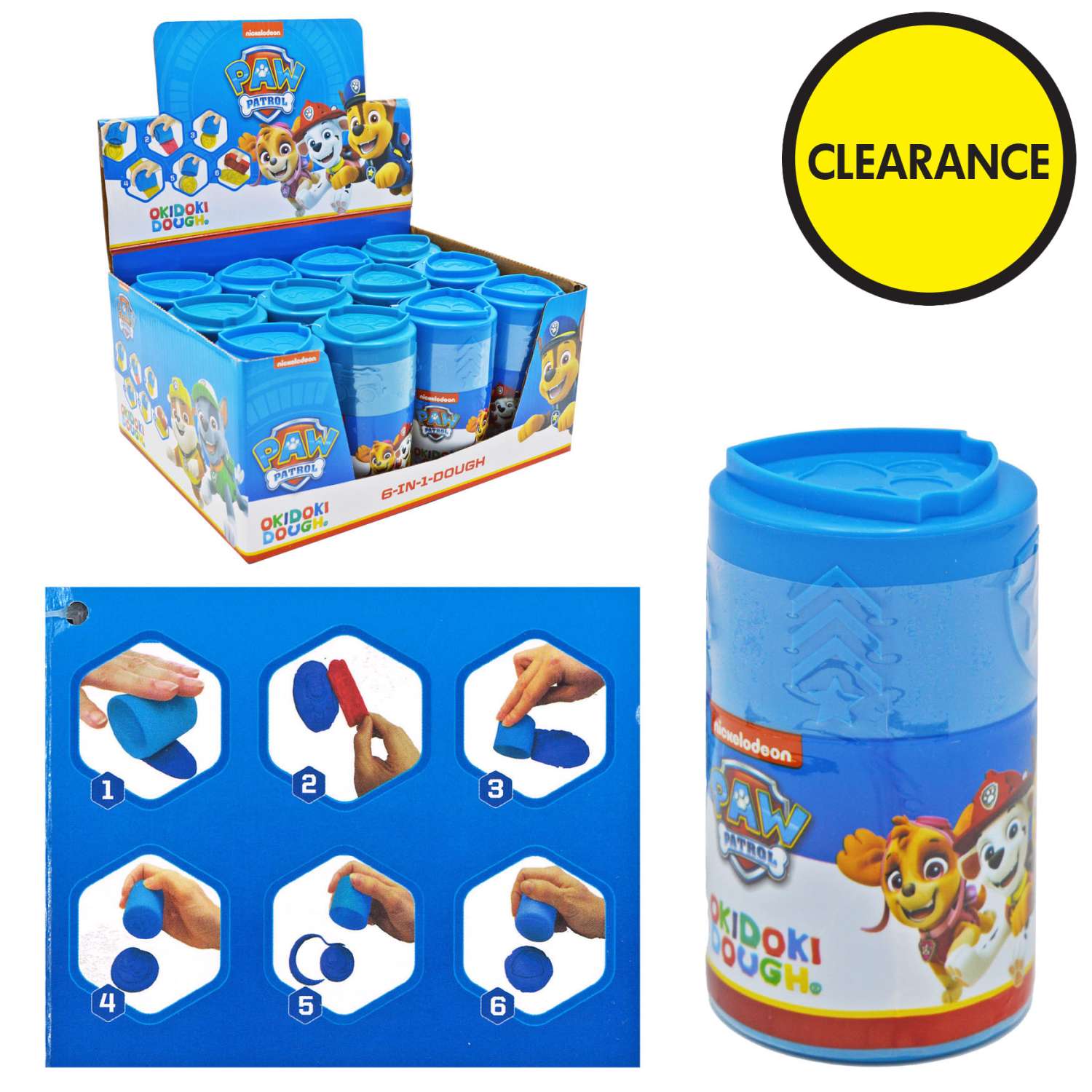 Wholesale Nickelodeon Paw Patrol Okidoki 6 in 1 Dough Tub Homeware Essentials