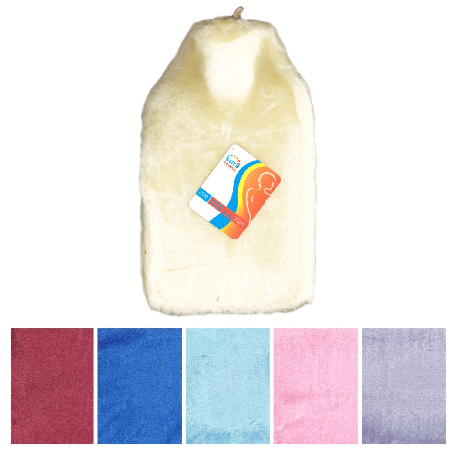 Wholesale Sure Thermal Pastel Fur Hot Water Bottle 2 Litre Homeware