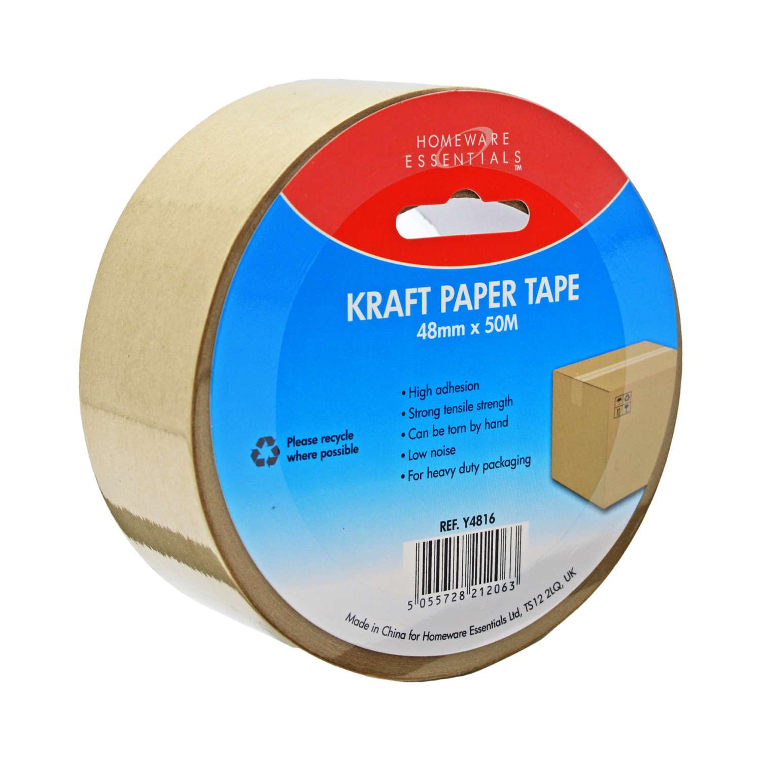 Recyclable Self Adhesive Paper Parcel Tape (50mm) - MADE IN UK