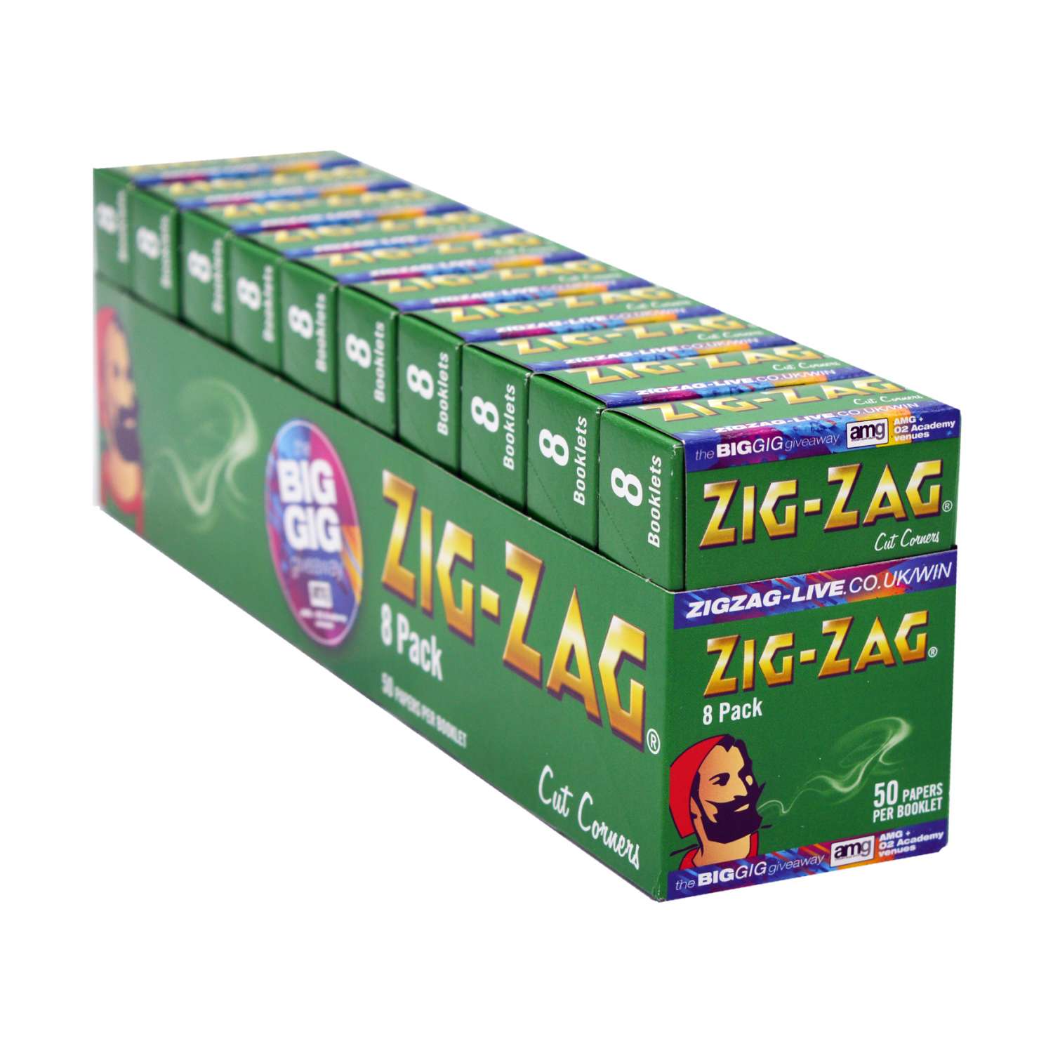 4 PACKS Zig Zag Green Rolling Papers Cut Corners *Best Price* *USA SHIPPED* 